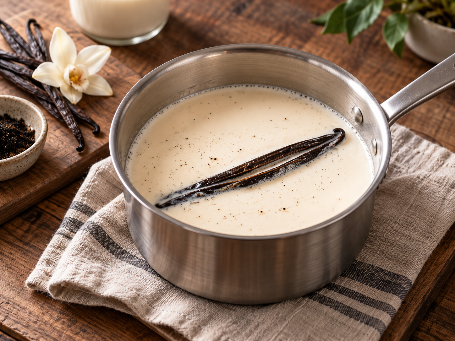Infusion d’une gousse de vanille dans le lait