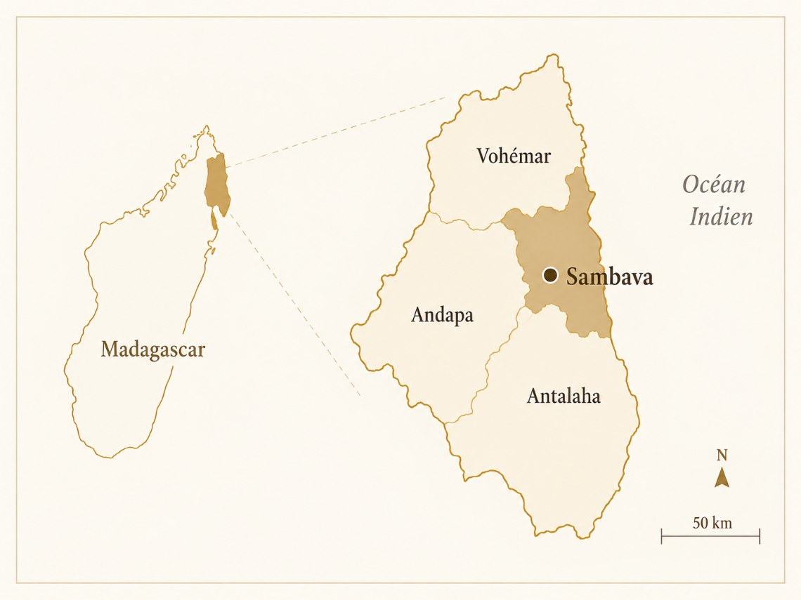 Map of Madagascar and the SAVA region