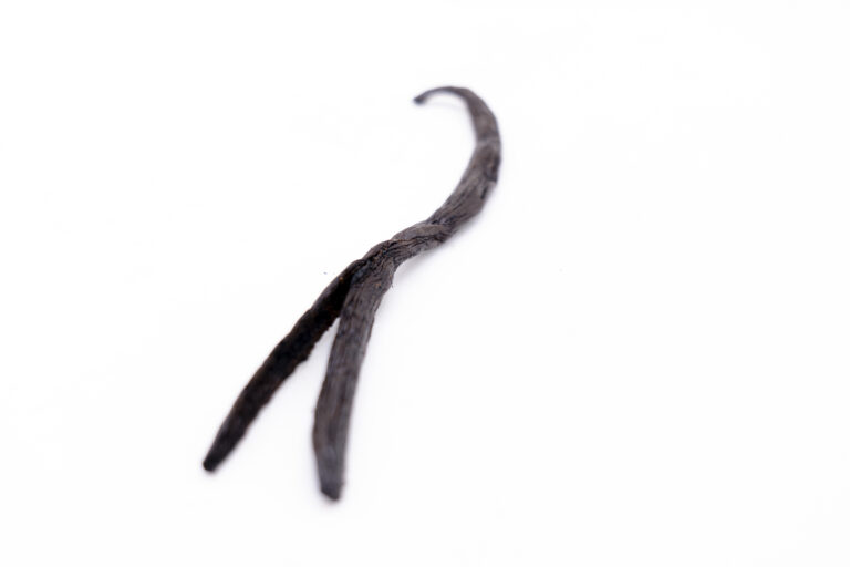 Skin of an open vanilla bean after scraping