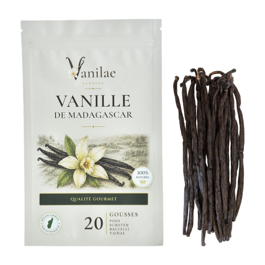 Vanilae pouch of 20 Madagascar vanilla beans